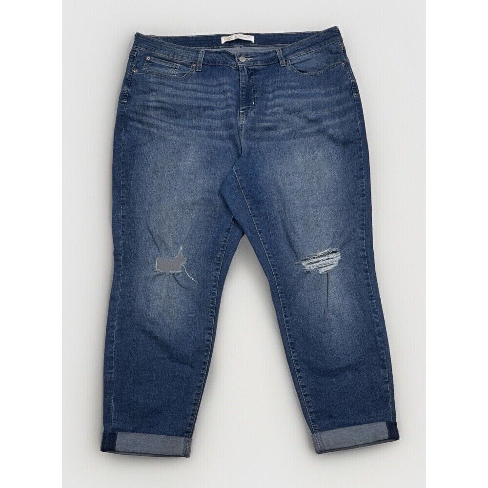 Signature Levi Strauss Jeans Womens Plus 22 Mid Rise Boyfriend Measure 41 x 25.5